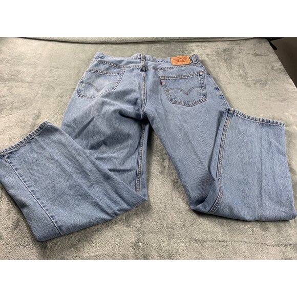 Levi's 550 Men's Relaxed Fit Jeans W36 L32 (FITS W35 X L31) Light Blue Denim - Picture 2 of 11